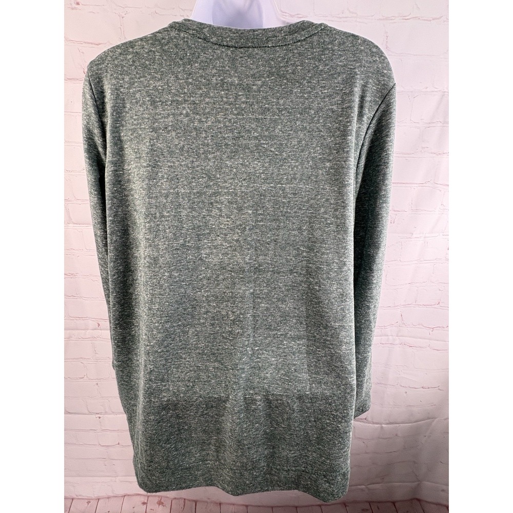 Women's Christmas Tree Long Sleeve Tshirt Green Silver Small Holiday Top - Picture 4 of 13
